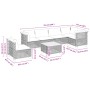 Set Divani da Giardino con Cuscini 7pz Nero Polyrattan