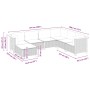 Set Divani da Giardino 7 pz con Cuscini Grigio in Polyrattan