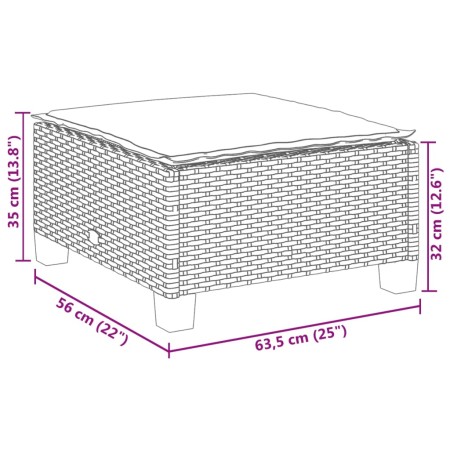 Set Divani da Giardino 7 pz con Cuscini Grigio in Polyrattan