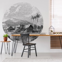 WallArt Carta da Parati Circolare Landscape of Guadeloupe 190 cm