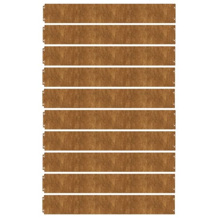 Bordure per Prato 10 pz 15x103 cm Flessibili in Acciaio Corten