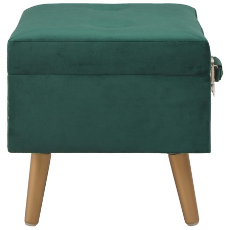 Sgabello con Contenitore 40 cm in Velluto Verde