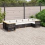 Set Divani da Giardino con Cuscini 7pz Nero Polyrattan