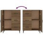 Credenza Rovere Marrone 69,5x34x90 cm in Legno Multistrato