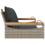 Panchina Dondolo con Cuscini Grigia 109x62x40 cm in Polyrattan