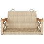 Panchina a Dondolo Beige 63x62x40 cm in Polyrattan