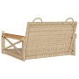 Panchina a Dondolo Beige 63x62x40 cm in Polyrattan