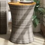 Tavolino Giardino Forma Tamburo Grigio Polyrattan Massello