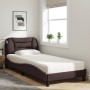 Letto con Materasso Marrone Scuro 90x190 cm in Tessuto