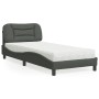 Letto con Materasso Grigio Scuro 80x200 cm in Tessuto