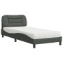 Letto con Materasso Grigio Scuro 80x200 cm in Tessuto