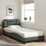 Letto con Materasso Grigio Scuro 80x200 cm in Tessuto