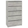 Cassettiera Grigio Cemento 60x36x103 cm in Legno Multistrato