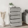 Cassettiera Grigio Cemento 60x36x103 cm in Legno Multistrato