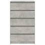 Cassettiera Grigio Cemento 60x36x103 cm in Legno Multistrato