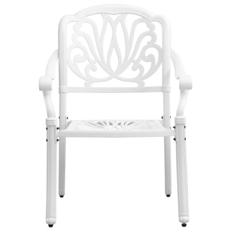 Set da Pranzo da Giardino 5 pz Bianco in Alluminio Pressofuso