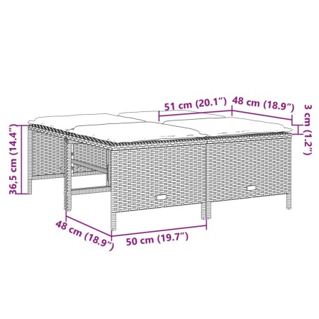 Sgabelli da Giardino con Cuscini 4 pz Beige in Polyrattan