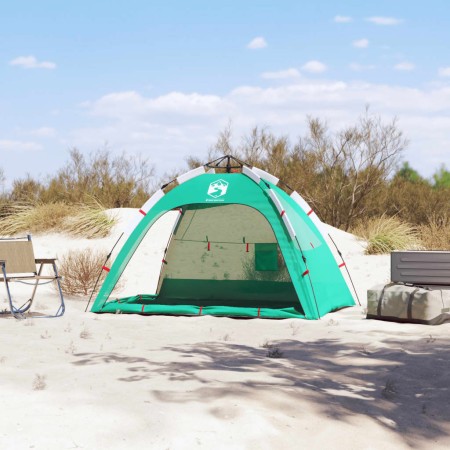 Tenda da Spiaggia 2 Persone Verde Rilascio Rapido Impermeabile