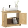 Mobile Lavabo da Bagno Corona 73x33x60cm Legno Massello di Pino