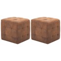 Pouf 2 pz Marrone 30x30x30 cm in Similpelle Scamosciata