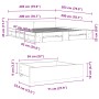 Giroletto Cassetti Grigio Cemento 200x200 cm Legno Multistrato