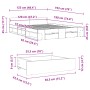 Giroletto con Cassetti Rovere Fumo 120x190 cm Legno Multistrato