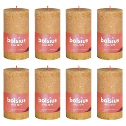 Bolsius Candele Rustiche a Colonna Shine 8 pz 100x50 mm Giallo Favo