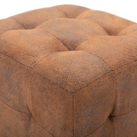 Pouf 2 pz Marrone 30x30x30 cm in Similpelle Scamosciata