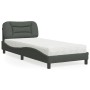 Letto con Materasso Grigio Scuro 90x190 cm in Tessuto