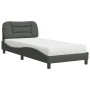 Letto con Materasso Grigio Scuro 90x190 cm in Tessuto