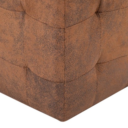 Pouf 2 pz Marrone 30x30x30 cm in Similpelle Scamosciata