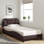 Letto con Materasso Marrone Scuro 90x200 cm in Tessuto