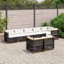 Set Divani da Giardino con Cuscini 8 pz Nero in Polyrattan