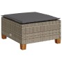 Set Divani da Giardino 4 pz con Cuscini in Polyrattan Grigio