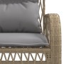 Set Divano da Giardino 4 pz con Cuscini Beige in Polyrattan
