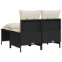 Set Divani da Giardino 4 pz con Cuscini Nero in Polyrattan