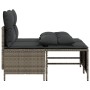 Set Divani da Giardino 4 pz con Cuscini in Polyrattan Grigio
