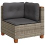 Set Divano da Giardino 10 pz con Cuscini Grigio in Polyrattan