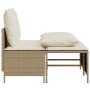 Set Divano da Giardino 4 pz con Cuscini Beige in Polyrattan