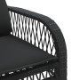 Set Divani da Giardino 4 pz con Cuscini Nero in Polyrattan