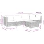 Set Divani da Giardino 5 pz con Cuscini in Polyrattan Nero