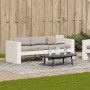 Divano Giardino 3 Posti Bianco 189x60x62 cm Legno Massello Pino