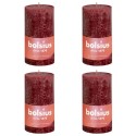 Bolsius Candele Rustiche a Colonna Shine 4 pz 130x68mm Rosso Vellutato