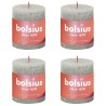 Bolsius Candele Rustiche Colonna Shine 4 pz 80x68 mm Grigio Sabbia