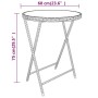 Set Bistrot da Giardino 5pz Polyrattan e Vetro Temperato Grigio