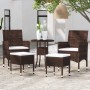 Set Divani da Giardino 5 pz in Polyrattan Marrone