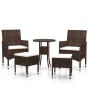 Set Divani da Giardino 5 pz in Polyrattan Marrone