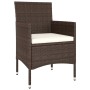 Set Divani da Giardino 5 pz in Polyrattan Marrone