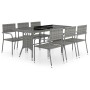 Set Mobili da Pranzo Giardino 7 pz Polyrattan Antracite Grigio