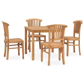 Set da Pranzo da Giardino 5 pz in Legno Massello di Teak